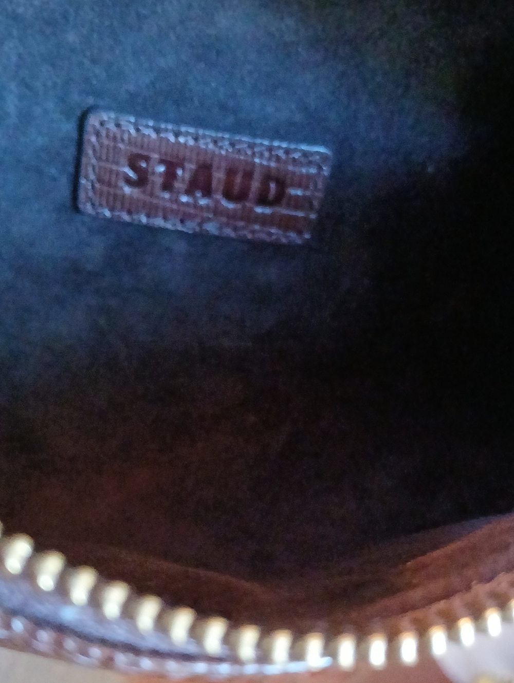 STAUD Susy Lizard Embossed Leather Barrel Shoulder Bag - Picture 14 of 16